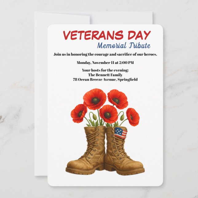 Invitation Honoring Heroes | Veterans Day Tribute (Devant)