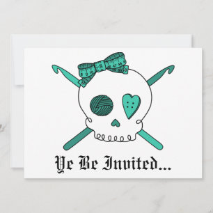 Invitation Hooks crânes et crochets (Turquoise)