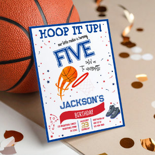 Invitation Hoop It Up Little Rookie Basketball Anniversaire