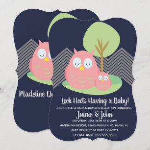 Invitation Hoot de Baby shower de hibou moderne
