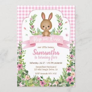 Invitation Hop.  Anniversaire de Cute Bunny