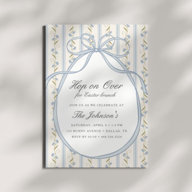 Invitation Hop on Over Easter Brunch Egg Hunt Spring (Créateur téléchargé)