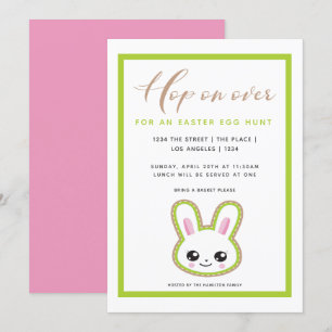 Invitation Hop On Over Easter Egg Hunt Bunny Personnalisé