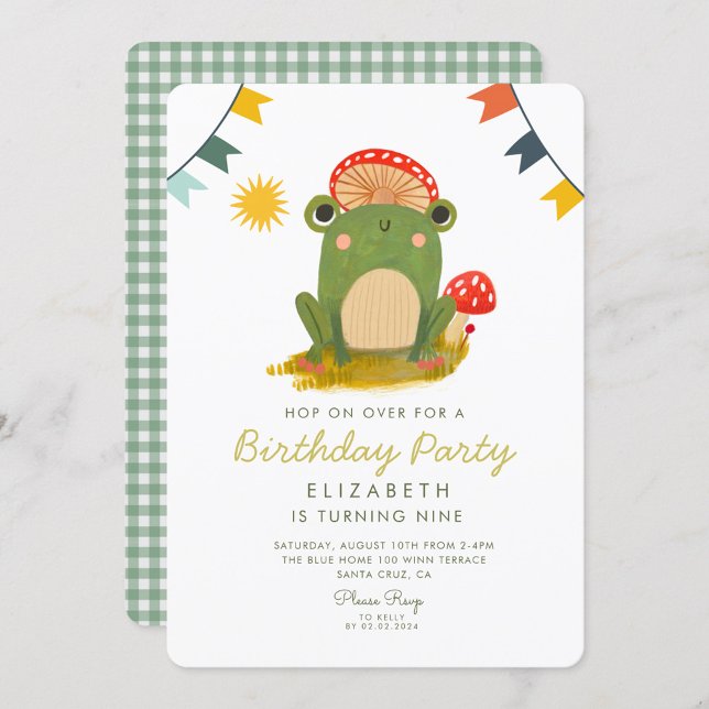 Invitation Hop on Over Frog Anniversaire (Créateur téléchargé)