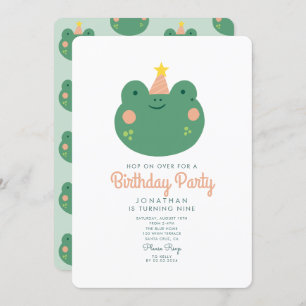 Invitation Hop on over Frog fête d'anniversaire