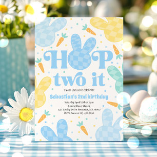 Invitation Hop Two It Bunny 2e anniversaire de la fête du lap