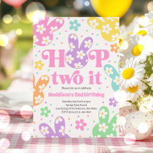 Hop Two It Bunny 2e anniversaire Pastel Daisy Flor