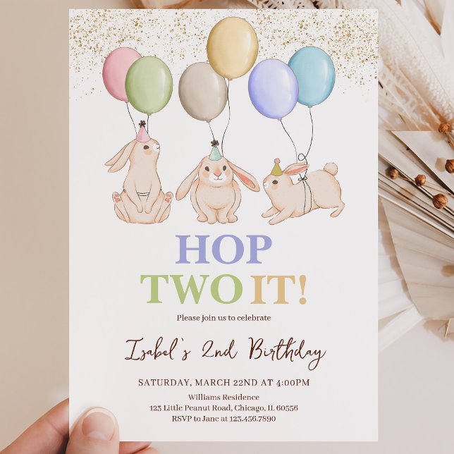 Invitation Hop Two It Pâques 2e Anniversaire (Créateur téléchargé)