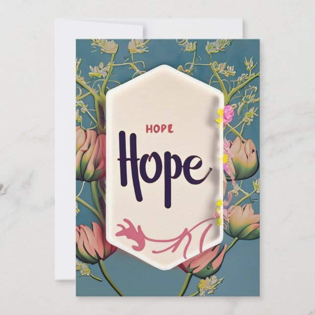 Invitation Hope Blooms - Typographie Florale Élégante  (Devant)