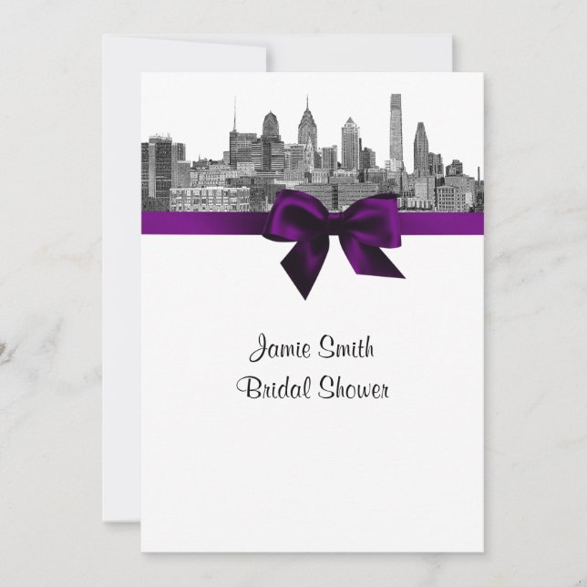 Invitation Horizon de Philadelphie Gravure NB Violet V Enterr (Devant)