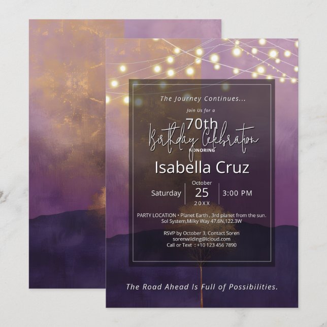 Invitation Horizon Intérieur | Design Minimaliste (Devant / Derrière)