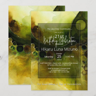 Invitation Horizon qui dérive   Aquarelle abstraite  