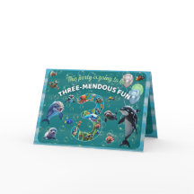 invitation horizontal 3-mendous Party replié