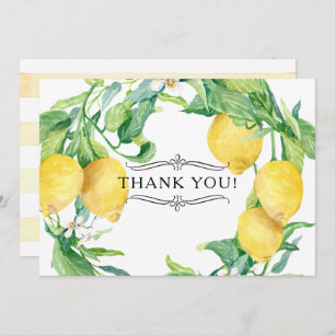 Invitation Horizontal Lemon Floral Merci Notes Citrus Art