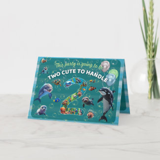 Invitation horizontale 2 mignonne 2 manches pliée