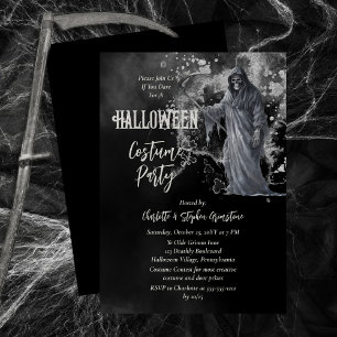 Invitation Horrific Grim Reaper Halloween Costume Party