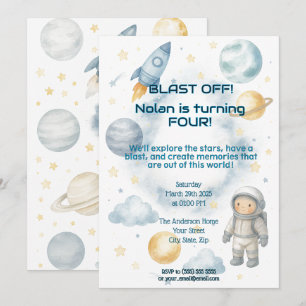 Invitation Hors de ce monde cosmique   Space Party - Annivers