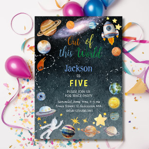 Invitation Hors de ce monde l'anniversaire de enfant d'aventu