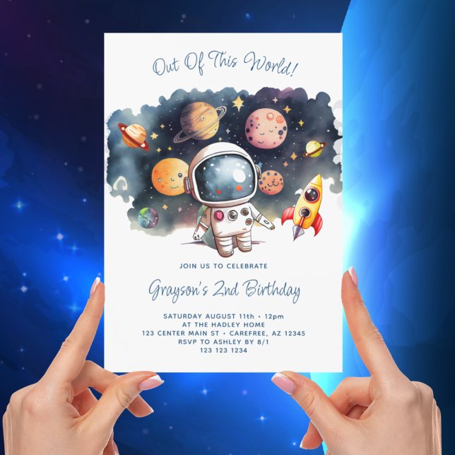 Invitation Hors de ce monde Outerspace 2e anniversaire (Créateur téléchargé)