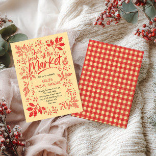 Invitation Hors du marché Fête des mariées de Noël rouge jaun