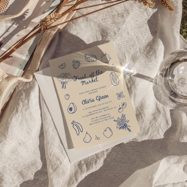 Invitation Hors Fête des mariées Bleue Du Marché (Créateur téléchargé)