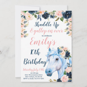 Invitation Horse Anniversaire Invitation, Cowgirl N'Importe Q