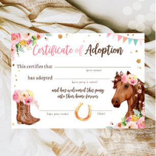 Invitation Horse Anniversaire Pony Adoption Party