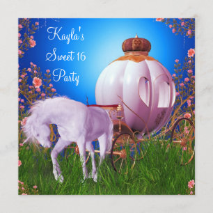 Invitation Horse Carriage Princess Anniversaire