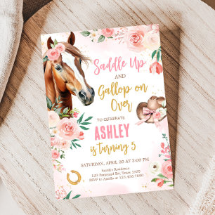 Invitation Horse Cowgirl fête d'anniversaire