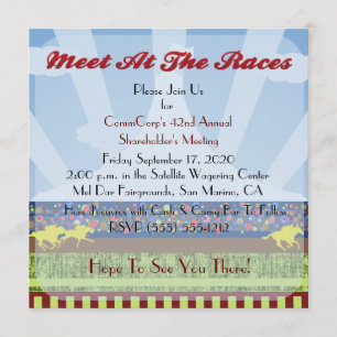 Invitation Horse Track Race Event Corporate Party -