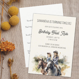 Invitation Horse Trail Ride Equestrio fête d'anniversaire