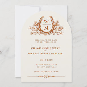 Invitation Horseshoe Cactus Western Arch Photo Enregistrer la