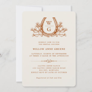 Invitation Horseshos Cactus Western Boho Fête des mariées