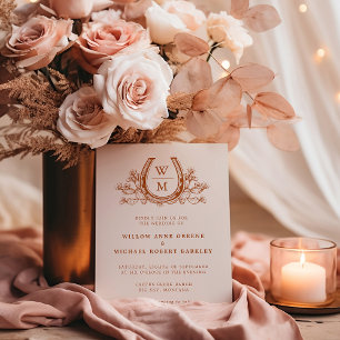 Invitation Horseshos Cactus Western Country Boho Mariage