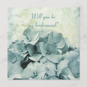 Invitation hortensia bleu vous serez ma demande de demoiselle