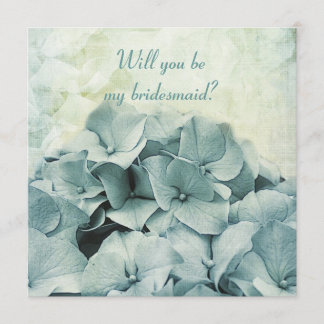 Invitation hortensia bleu vous serez ma demande de demoiselle