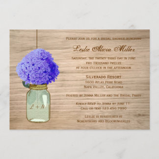 Invitation Hortensia rustique de bleu de bleuet de pot de