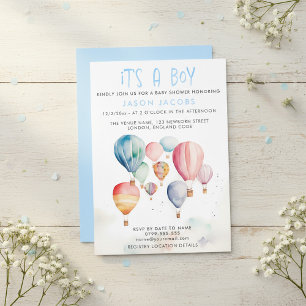 Invitation Hot Air Balloon C'est un baby shower garçon