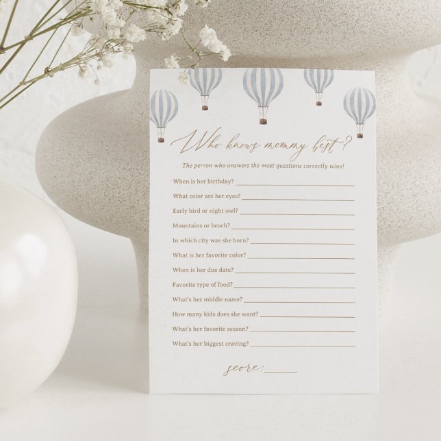 Invitation Hot Air Balloon connaît Mommy meilleur jeu de Baby (Créateur téléchargé)