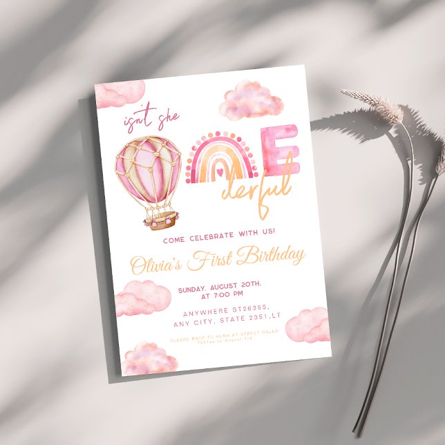 Invitation Hot Air Balloon n'est-elle pas magnifique 1er anni (Créateur téléchargé)