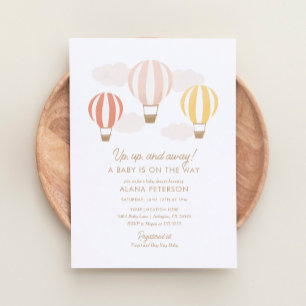 Invitation Hot Air Balloons Girl Travel Baby shower