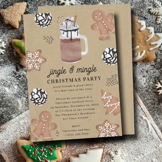 Invitation Hot Cocoa Chocolate Cookies Christmas Party (Hot Cocoa Chocolate Cookies Christmas Party Invitation)