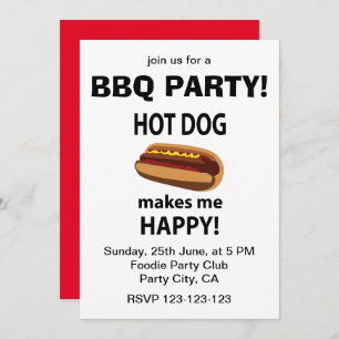 Invitation Hot Dog Me Rend Heureux Hot Dog BBQ Party
