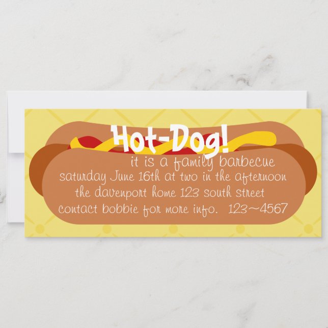Invitation Hot Dog ! Parti (Devant)