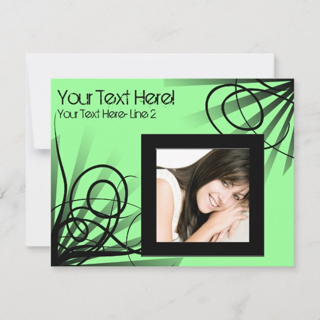 Invitation Hot Green Swirl Party (Devant)