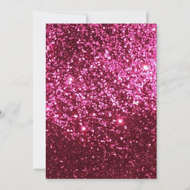 INVITATION HOT NEON PINK SPARKLE PARTIES SCINTILLANT ARRIÈRE  (Devant)