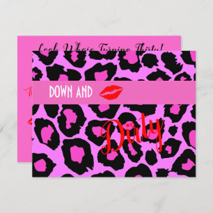 Invitation Hot Pink Dirty 30 Turning 30 Trentième anniversair