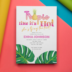 Invitation Hot Pink Tropic Comme c'est Hot Bachelorette Party