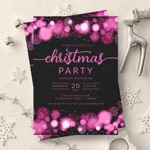 Invitation Hot Pink Winter Wonderland Entreprise Noël