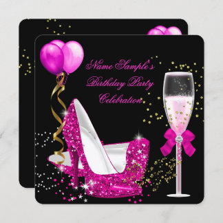 Invitation Hot rose Gold Parties scintillant Black Anniversai